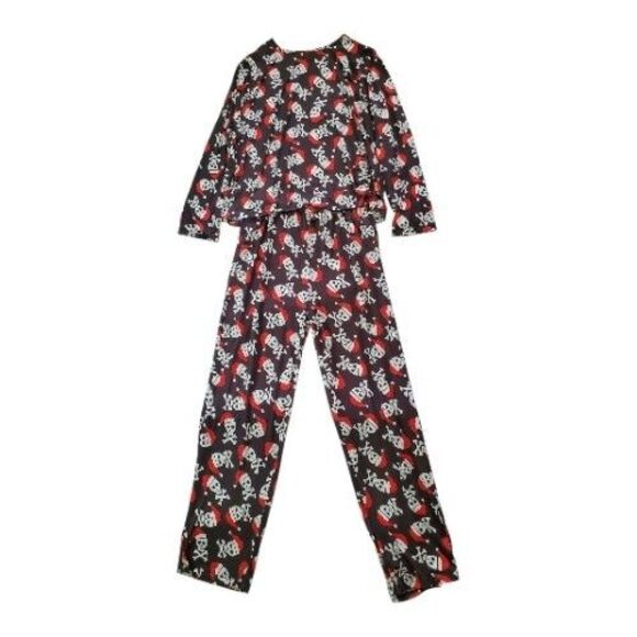 Women's Santa Skull Silky 2 Piece Pajama Set Size XL - 0283 - Picture 2 of 5